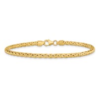 14K Yellow Gold Polished 3mm Fancy Braided Link Bracelet, 7.5" view 3