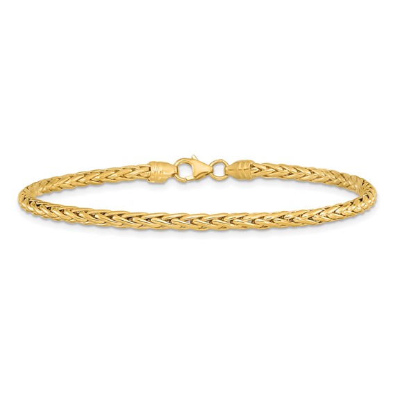 14k Polished 3mm Fancy Braided Link 7.5 inch Bracelet