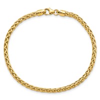 14K Yellow Gold Polished 3mm Fancy Braided Link Bracelet, 7.5" view 5