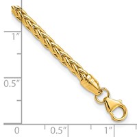 14K Yellow Gold Polished 3mm Fancy Braided Link Bracelet, 7.5" view 4
