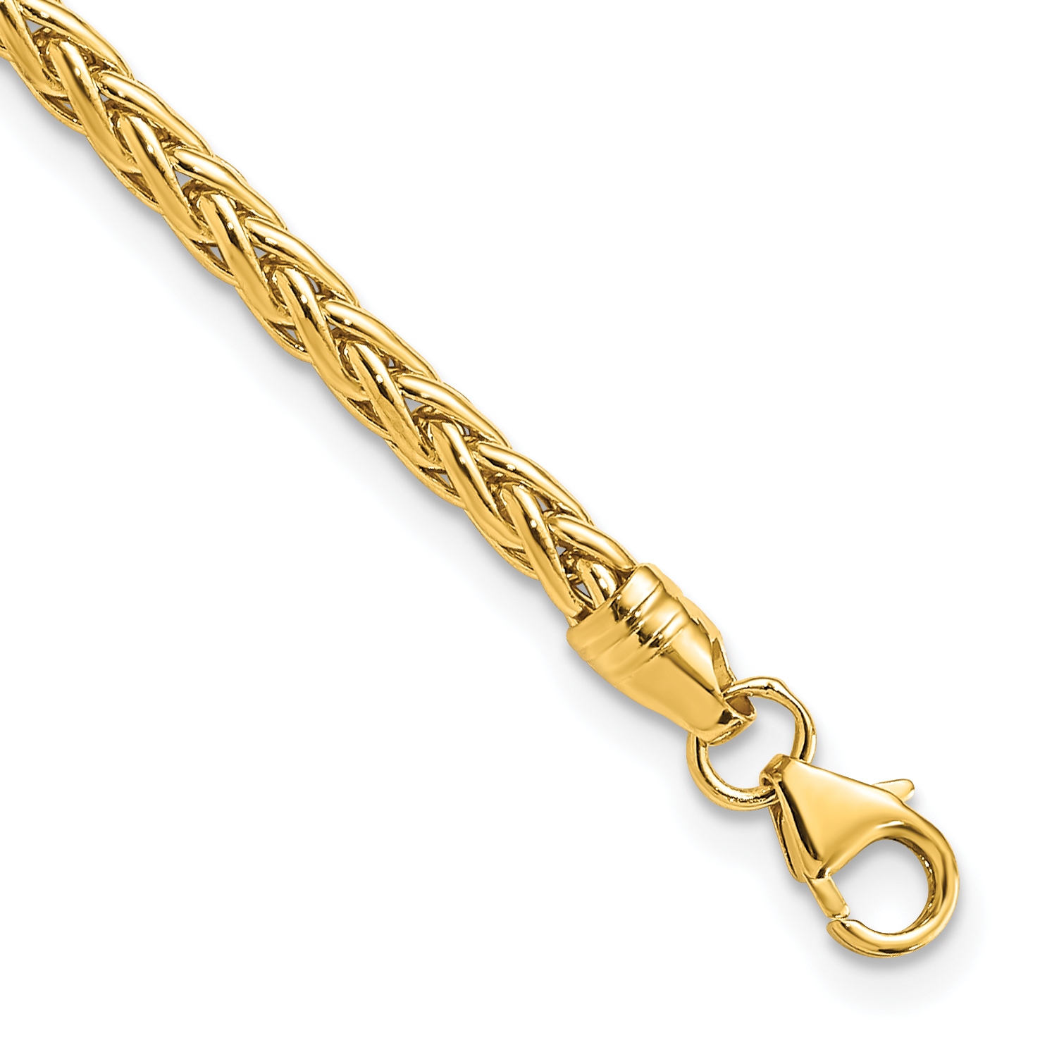14k Polished 3mm Fancy Braided Link 7.5 inch Bracelet (SF2416-7.5)