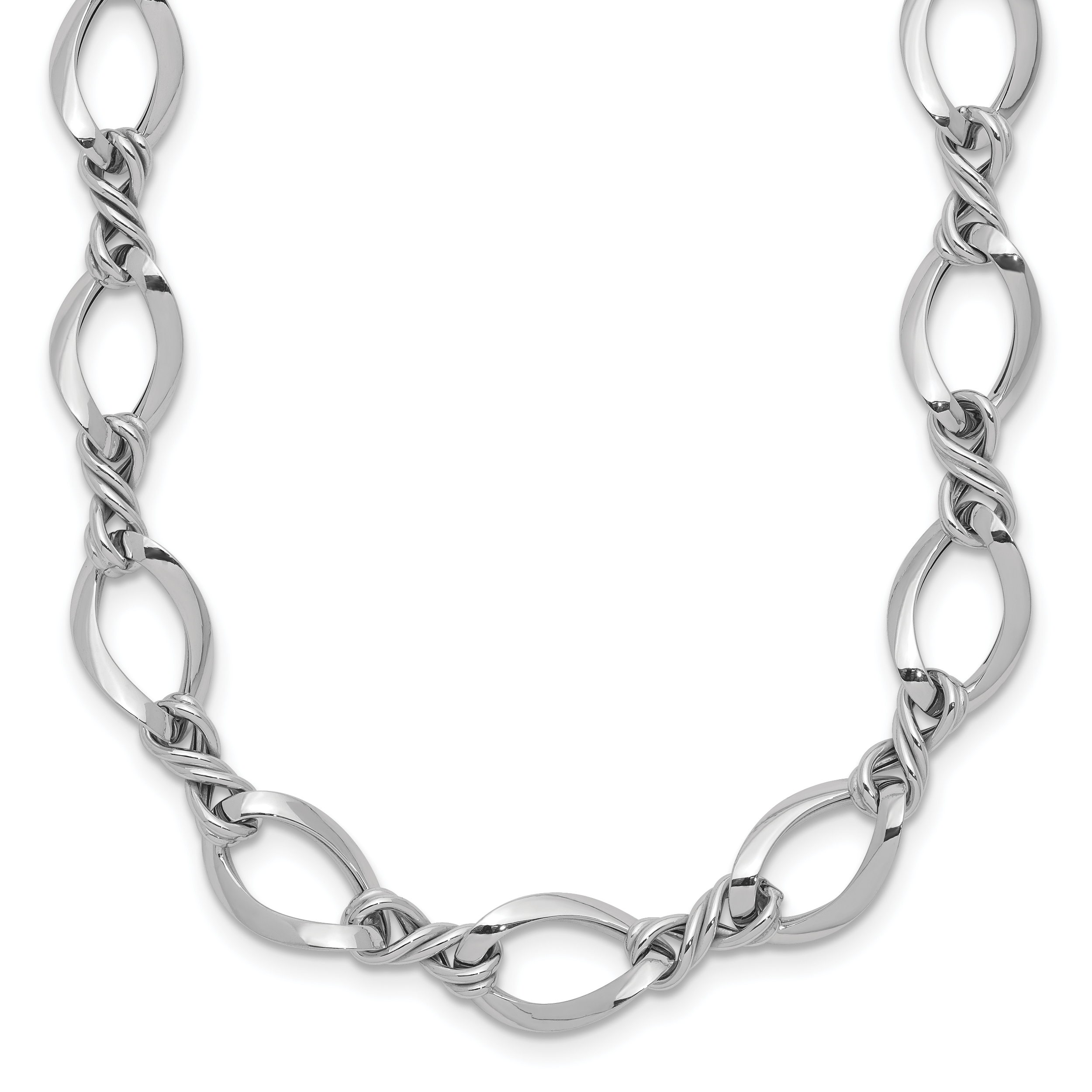 14k White Gold Fancy Link 18in Necklace (SF2418-18)