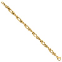 14K Yellow Gold Polished 6.4mm Fancy Twisted Link Bracelet, 7" view 2
