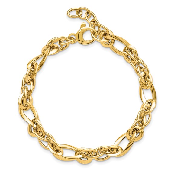 14k Polished 6.4mm Fancy Twisted Link 7 inch Bracelet