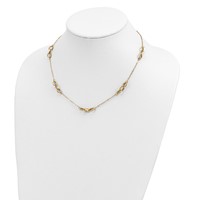 14K Yellow Gold Polished Fancy Linked Ovals 5-Station Necklace, 18" view 4