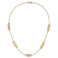 14K Yellow Gold Polished Fancy Linked Ovals 5-Station Necklace, 18" view 5