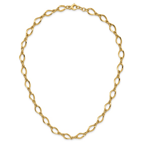 14k Fancy Oval and Twisted Link 18 inch Necklace
