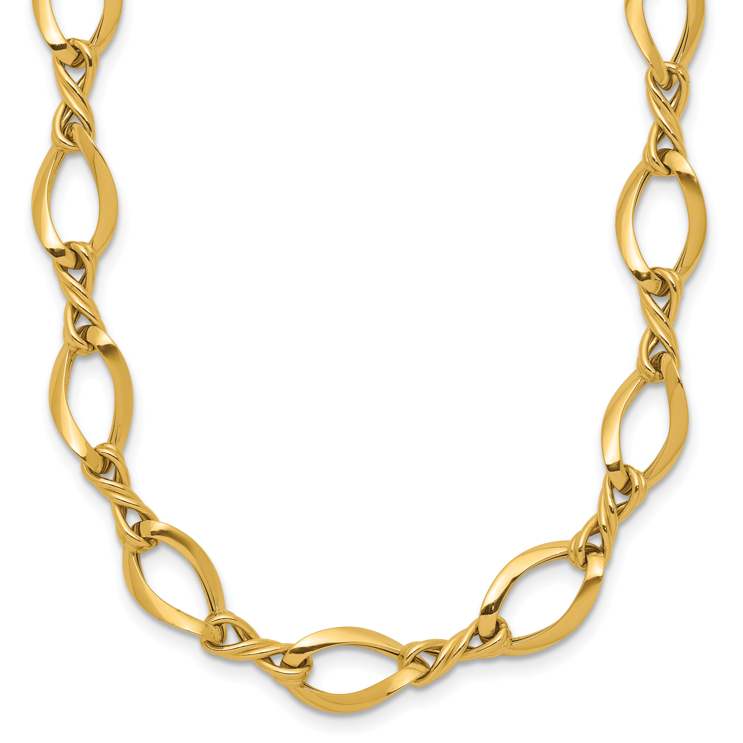 14k Fancy Oval and Twisted Link 18 inch Necklace (SF2430-18)