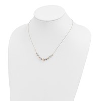 14K Two-tone Polished Diamond-cut Graduated Barrel Beads Necklace, 18" view 4