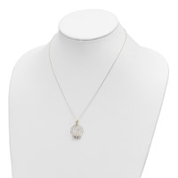 14K Tri-color Diamond-cut Beads on Spiral Pendant Necklace, 18" view 4