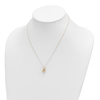 14K Yellow Gold Polished Puffed Teardrop Pendant Necklace, 18" view 4