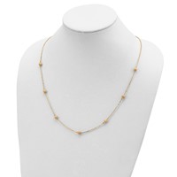 14K Yellow Gold Textured 7 Stations Ball Necklace view 3