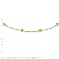 14K Yellow Gold Textured 7 Stations Ball Necklace view 2