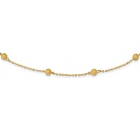 14K Yellow Gold Textured 7 Stations Ball Necklace view 1
