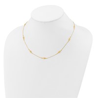 14K Polished and Diamond-cut Fancy Beaded 18 Inch Necklace view 4