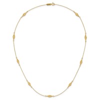 14K Polished and Diamond-cut Fancy Beaded 18 Inch Necklace view 5