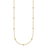14K Yellow Gold Polished Diamond-cut Tiny Puffed Circles 15-Station Necklace, 18" view 2