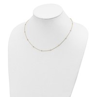14K Yellow Gold Polished Diamond-cut Tiny Puffed Circles 15-Station Necklace, 18" view 4