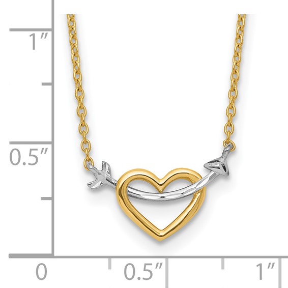 Gold Diamond-cut Heart and Arrow Neckalce