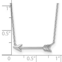 14K White Gold Polished Arrow Necklace, 17" view 3