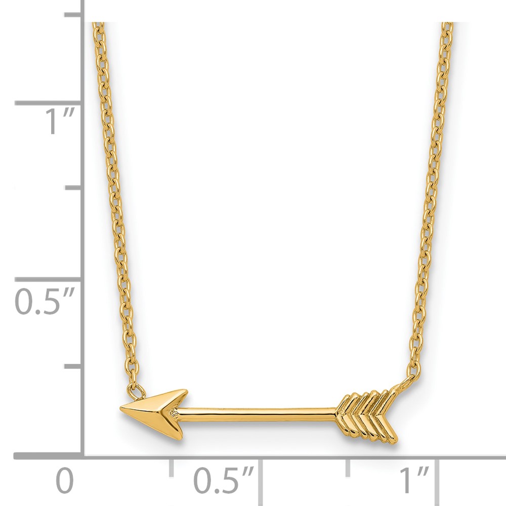14k Polished Arrow 17 inch Necklace (SF2467Y-17)