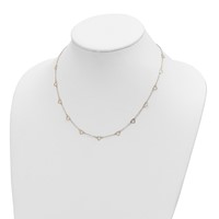 14K Yellow Gold Polished Open Hearts Necklace with Heart Link Chain Station, 18" view 4