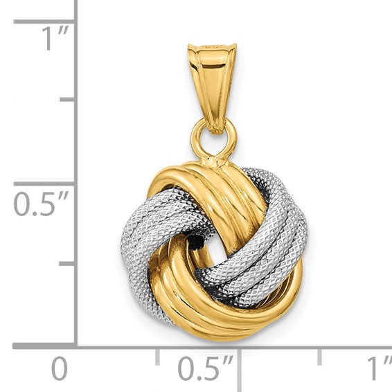 Gold Textured LOVE KNOT Pendant