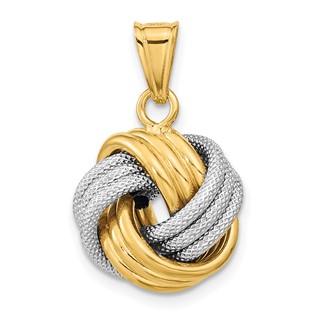 Gold Textured LOVE KNOT Pendant