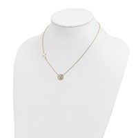 14K and White Rhodium Diamond-cut Angel and Cross Necklace, 17" view 4