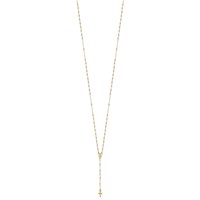 14K Yellow Gold Polished Cross and Miraculous Medal with Diamond-cut Beads Rosary Necklace Plus 3 Inch Extender, 17" view 2