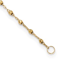 14K Yellow Gold Polished Cross and Miraculous Medal with Diamond-cut Beads Rosary Necklace Plus 3 Inch Extender, 17" view 3