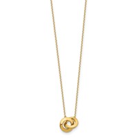 14K Yellow Gold Polished Fancy Interlocking Circles Necklace Plus 1 Inch Extender, 16" view 2