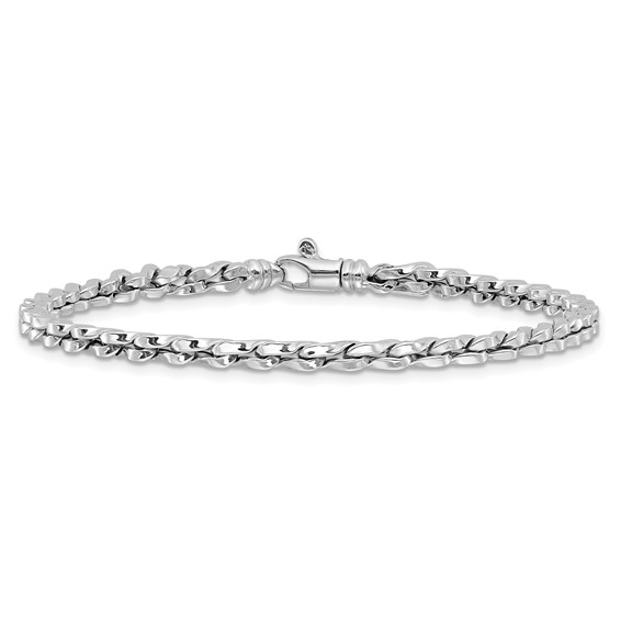 14K White Gold Polished 5mm Fancy Link 7.5 inch Bracelet