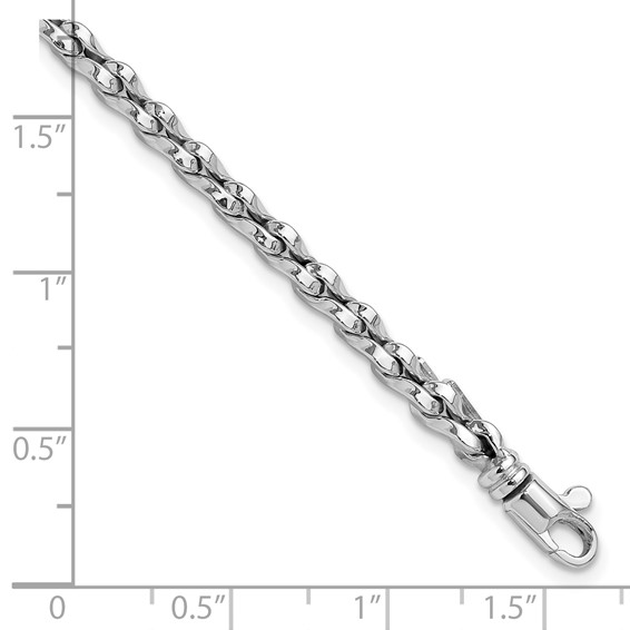 14K White Gold Polished 5mm Fancy Link 7.5 inch Bracelet
