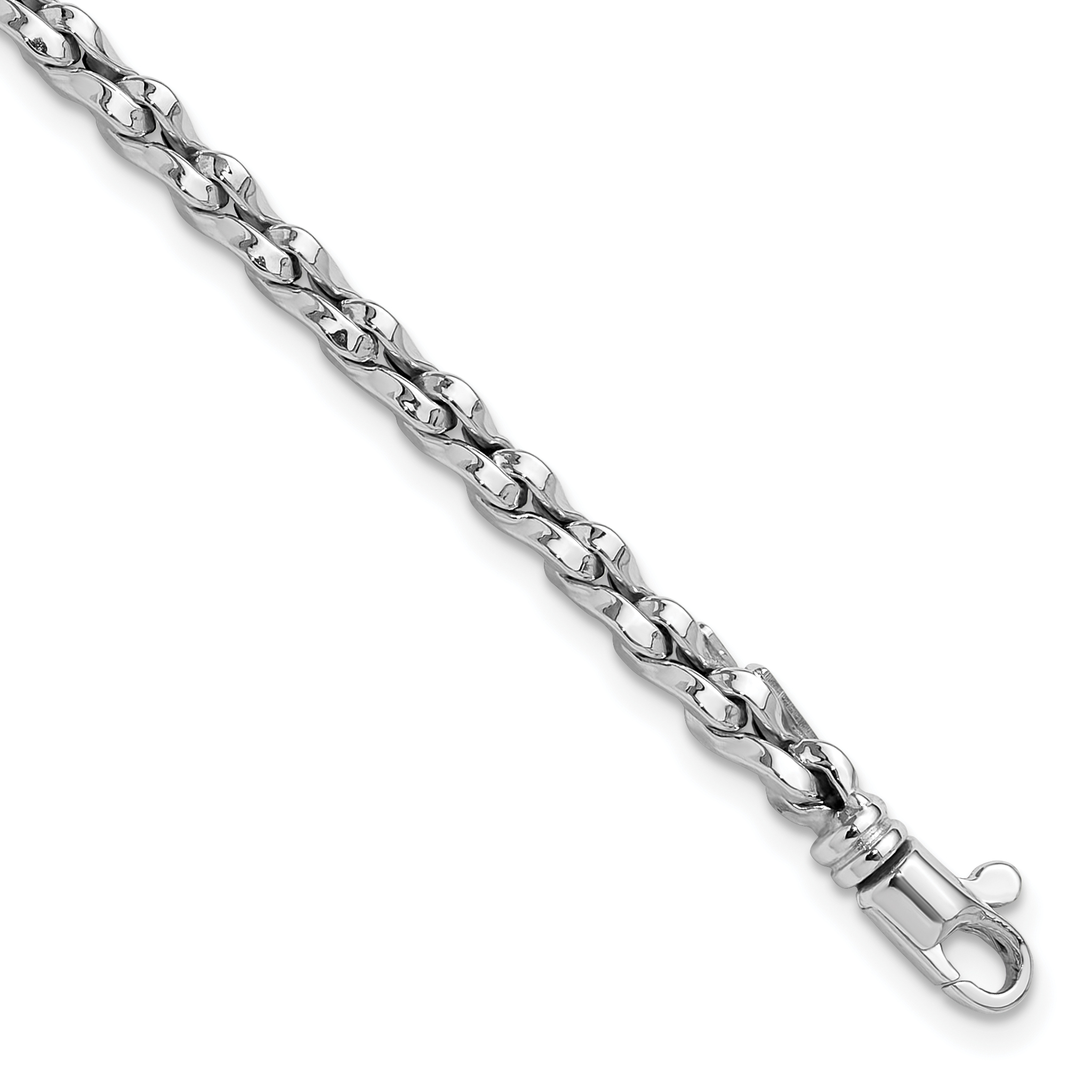 14K White Gold Polished 5mm Fancy Link 7.5 inch Bracelet (SF2567-7.5)