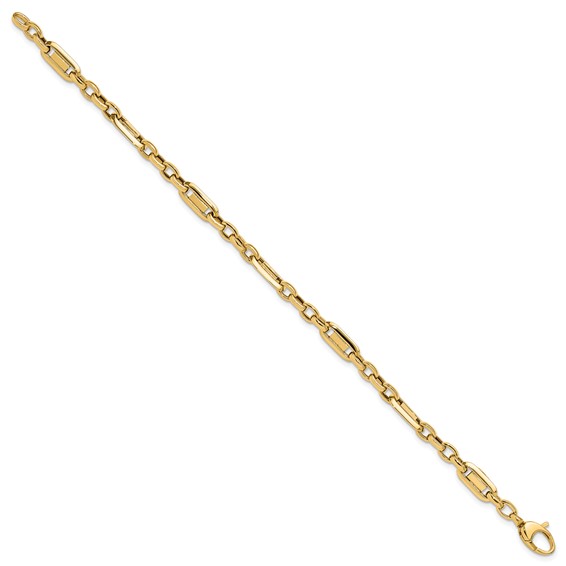 14k Polished Fancy Link 7.5 inch Bracelet