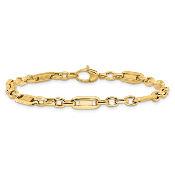 14k Polished Fancy Link 7.5 inch Bracelet