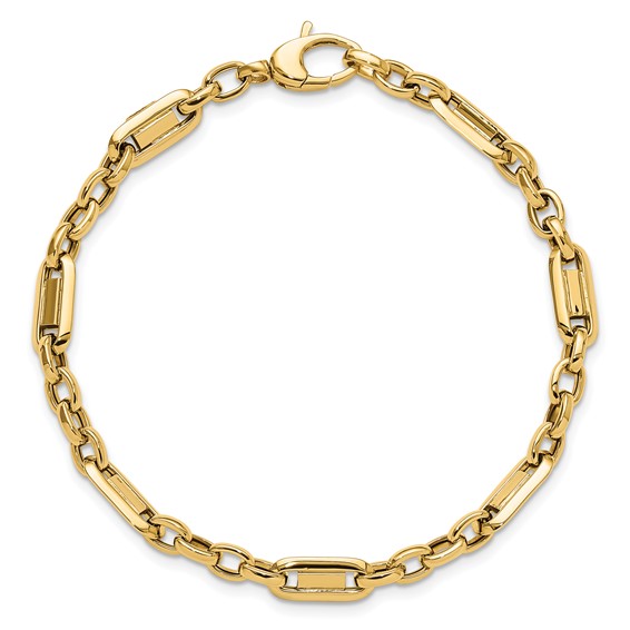 14k Polished Fancy Link 7.5 inch Bracelet