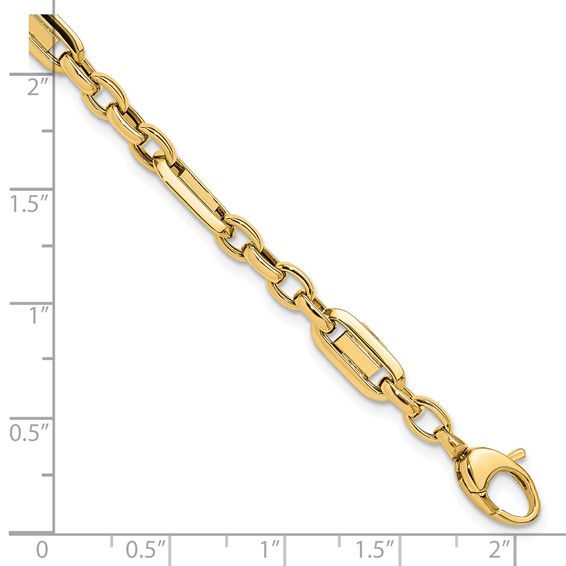 14k Polished Fancy Link 7.5 inch Bracelet