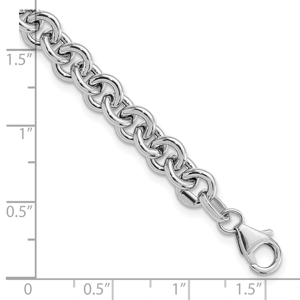 14k White Gold Polished 6.5mm Fancy Rolo Link 7.75 inch Bracelet (SF2601-7.75)