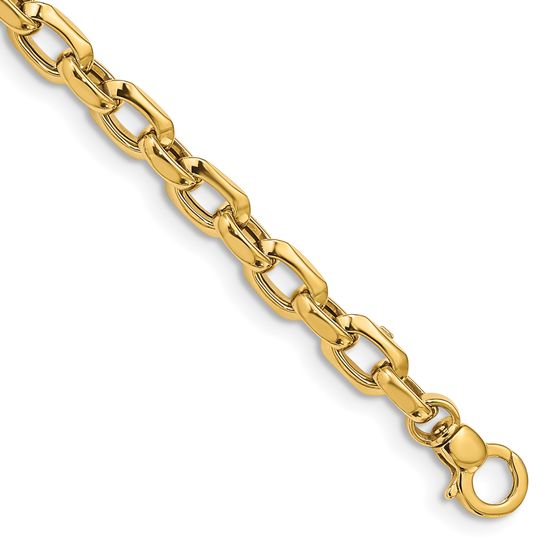 14K Polished 6.75mm Fancy Cable Link 7.5 inch Bracelet (SF2602-7.5)