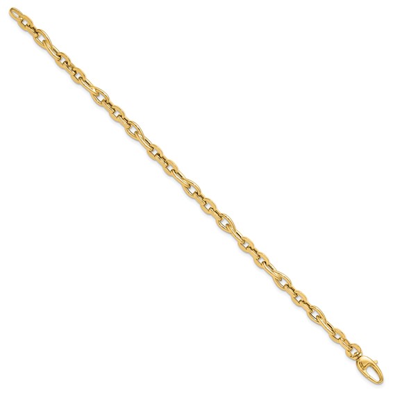 14K Polished 5.2mm Fancy Cable Link 7.5 inch Bracelet
