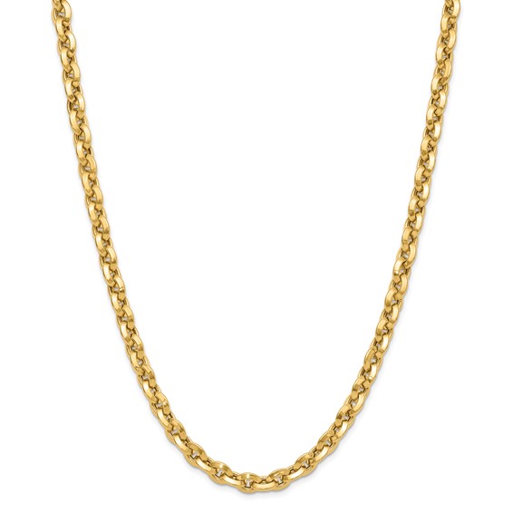 14K Polished Fancy Knife-edge Rolo Link Necklace