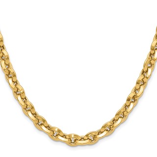 14K Polished Fancy Knife-edge Rolo Link Necklace