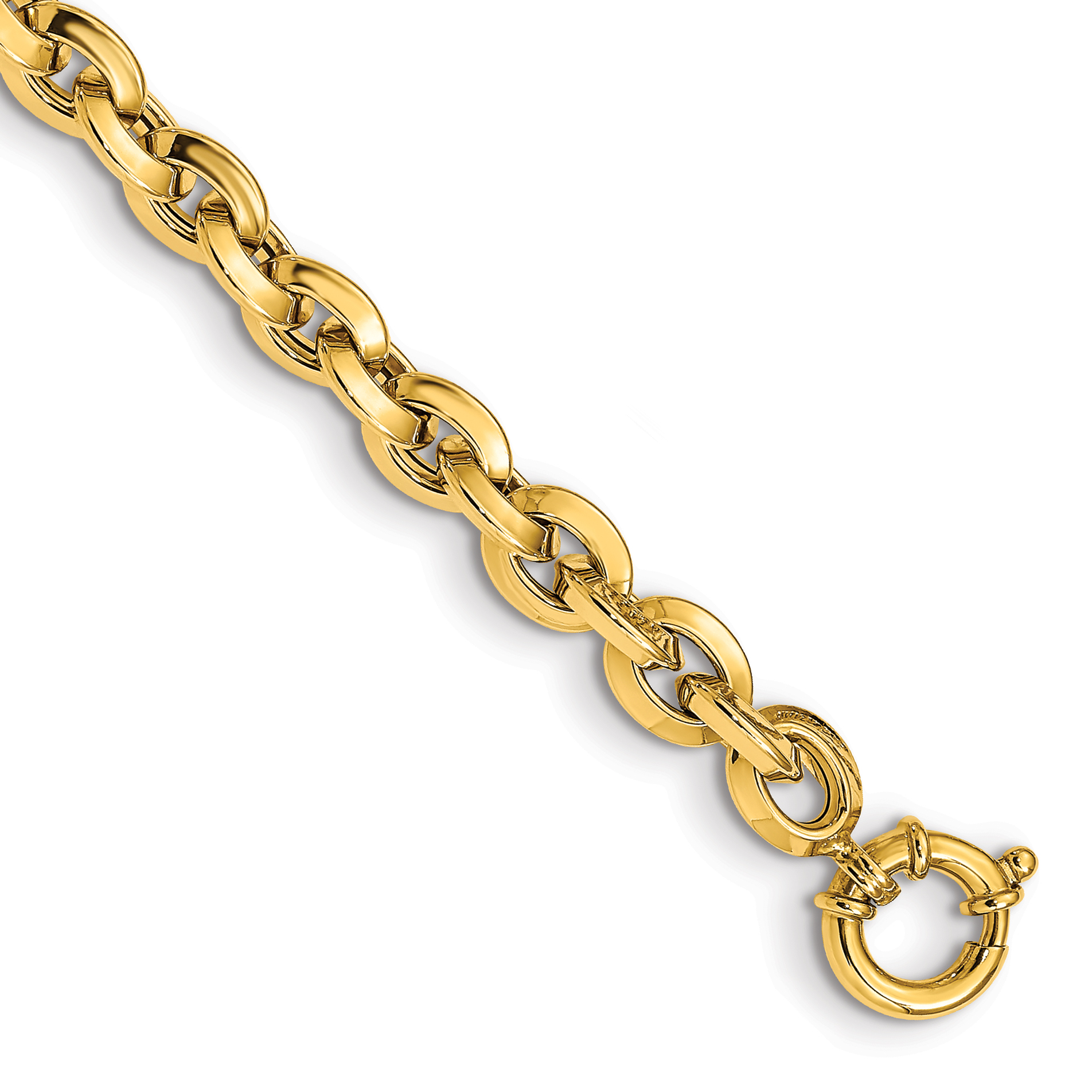 14K Polished 7.9mm Fancy Knife-edge Rolo Link 8 inch Bracelet (SF2609-8)