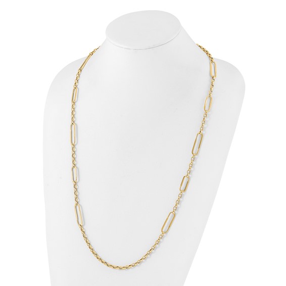 14K Polished Fancy Link Necklace