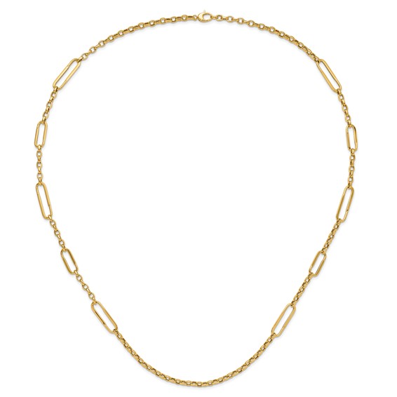 14K Polished Fancy Link Necklace