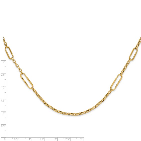 14K Polished Fancy Link Necklace
