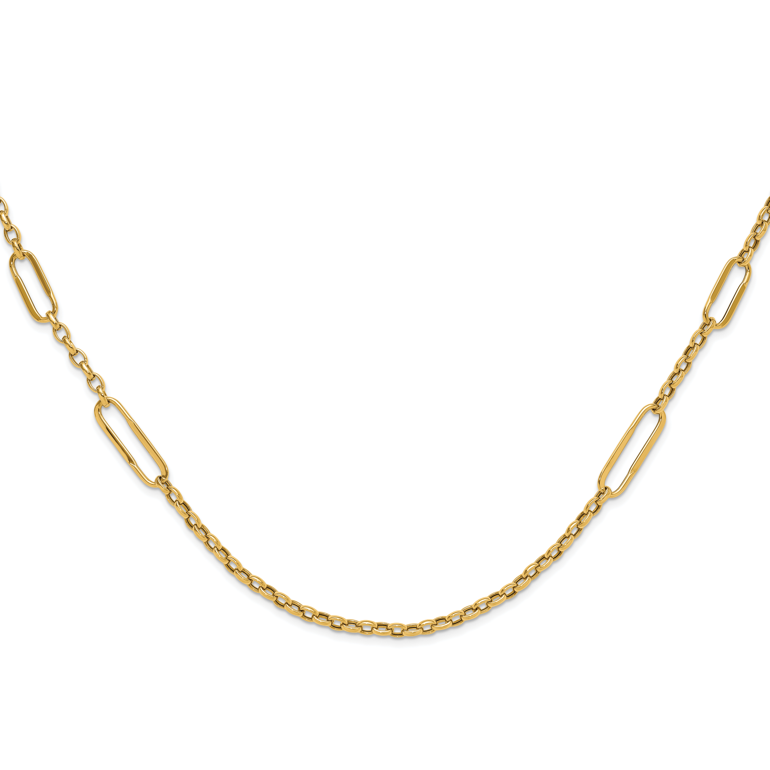 14K Polished Fancy Link Necklace (SF2615-30)