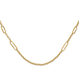 14K Polished Fancy Link Necklace